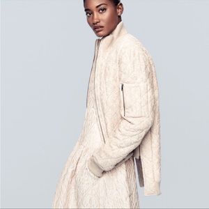 BCBGMAXAZRIA Dusty Pink Lace Bomber Jacket